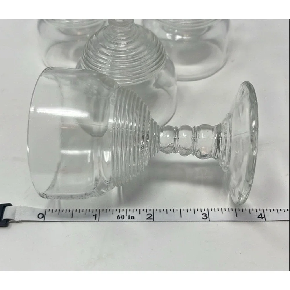 Set of 4 Vintage Beehive clear petite Sherry Gimlet stemmed Glasses - Picture 6 of 8